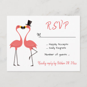Flamingo Pink UAWG Wedding Tropical Luau Beach Einladungspostkarte