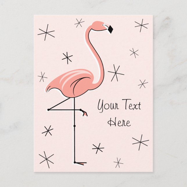 Flamingo Pink Vertikale Postkarte (Vorderseite)