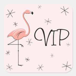 Flamingo Pink VIP Aufkleber Quadrat