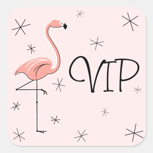 Flamingo Pink VIP Aufkleber Quadrat (Vorderseite)