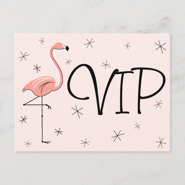Flamingo Pink "VIP" Postkarte (Vorderseite)