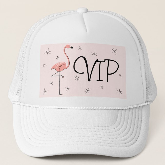 Flamingo Pink 'VIP' Trucker hat pink Truckerkappe (Vorderseite)