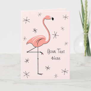 Flamingo Pink Vordergrundtext vertikal Karte