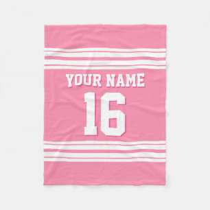 Flamingo Pink White Sports Jersey Fleecedecke