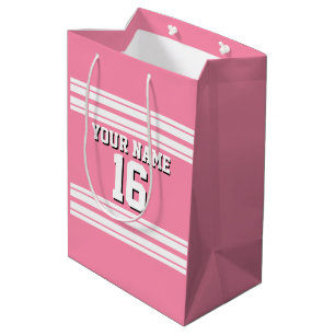 Flamingo Pink White Team Jersey Name Mittlere Geschenktüte