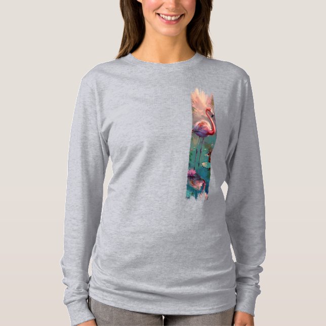 Flamingo-Pinselstrich T-Shirt (Vorderseite)