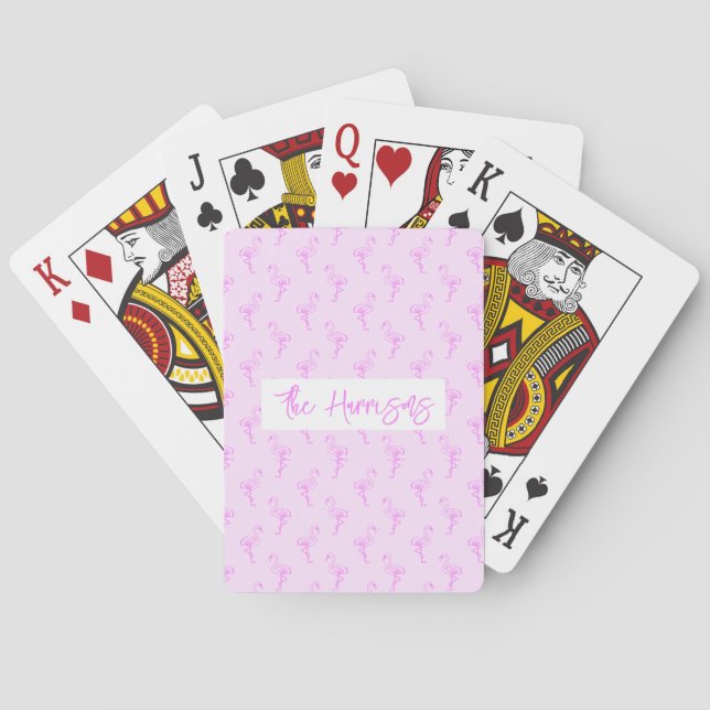 Flamingo Playful Pink Summer Pattern Spielkarten (Rückseite)