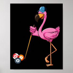 Flamingo Playing Billiards Kostüm Billiards Playa Poster