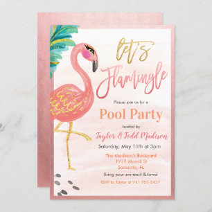 Flamingo Pool Party Einladung