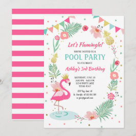 Flamingo Pool Party Einladung Tropical Geburtstag
