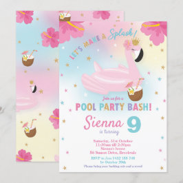 Flamingo Pool Party Geburtstag Einladung