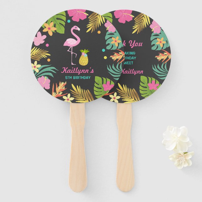 Flamingo Pool Party Hand Fan Flamingo Gastgeschenk Fächer (Vorne und Hinten)