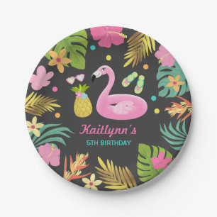 Flamingo-Pool-Party-Papier-tropisches Pool-Party Pappteller