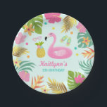 Flamingo-Pool-Party-Papier-tropisches Pool-Party Pappteller<br><div class="desc">Flamingo-Geburtstags-Party 7" Papierplatte.
Alle Entwürfe sind © PIXEL-PERFEKTIONS-PARTY Ltd.</div>