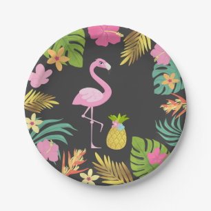 Flamingo-Pool-Party-Papier-tropisches Pool-Party Pappteller