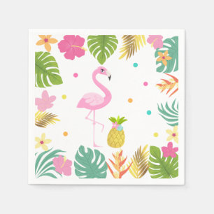Flamingo Pool Party Party Napkin Tropical Flamingo Serviette