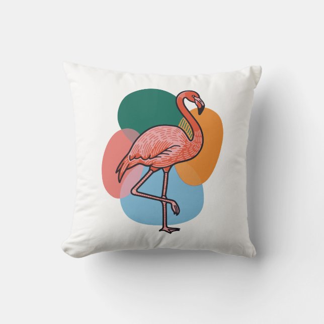Flamingo Pop Kissen (Vorderseite)