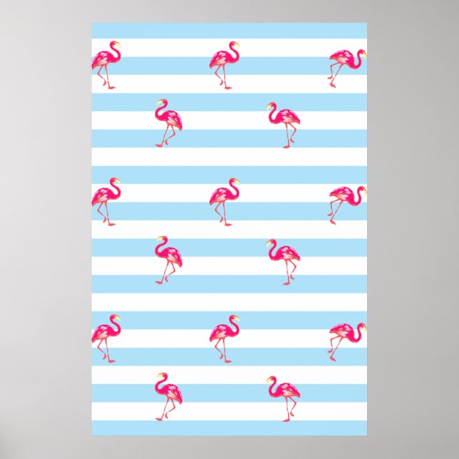 Flamingo-Poster, Flamingo-Muster, Vogelposter, Poster (Vorne)