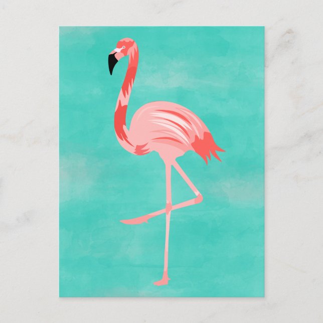 Flamingo Postkarte (Vorderseite)