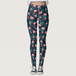 Flamingo Print, rosa Hibiskus Tropische Blume Leggings<br><div class="desc">Super niedliche Leggings mit einem Design von rosa Flamingos und tropisch rosa Hibiskus Blume.  Ideal für einen Strandurlaub,  ein Training oder alltägliche Unterhaltung.</div>