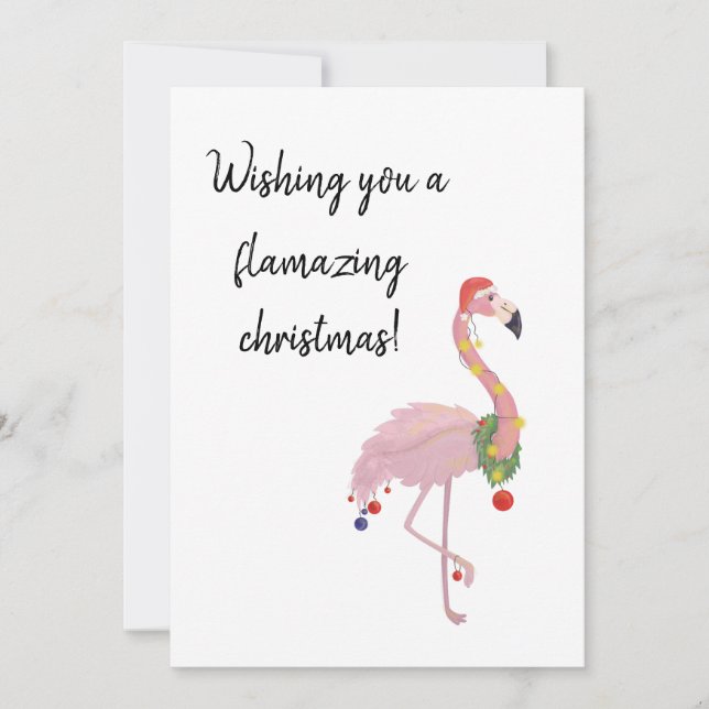 flamingo pun lustige fröhliche Weihnachten (Vorderseite)