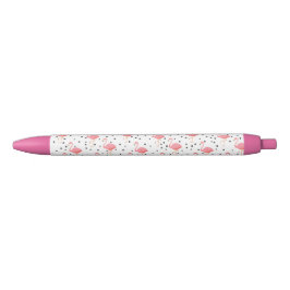 Flamingo-Punkt-Druck-Schwarz-Tinten-Stift Kugelschreiber
