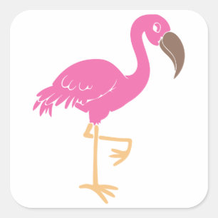 Flamingo Quadratischer Aufkleber