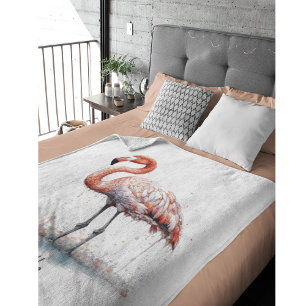 Flamingo-Radiance: Wasserfarbenkunst individuell Fleecedecke