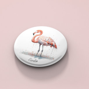 Flamingo Radiance: Watercolor Flamingo, benutzerde Flaschenöffner