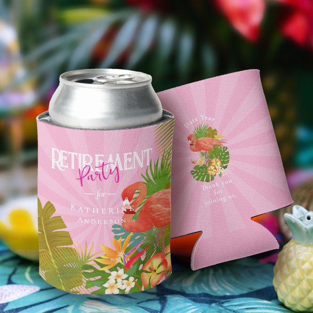 Flamingo-Rentner Rosa Dosenkühler (Flamingo Retirement Pink Can Cooler)
