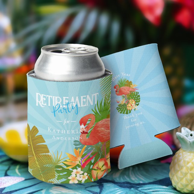 Flamingo Retirement Blue Can Cooler Dosenkühler (Flamingo Retirement Blue Can Cooler)