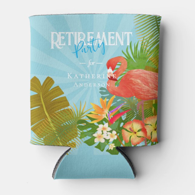 Flamingo Retirement Blue Cooler Dosenkühler (Vorderseite)
