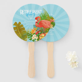 Flamingo Retirement Blue Orange Cooler Fächer