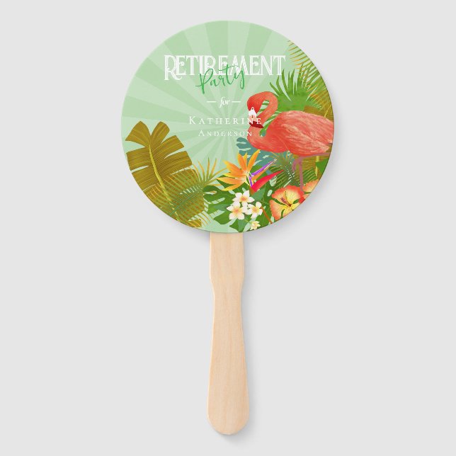 Flamingo Retirement Green Cooler Fächer (Vorderseite)