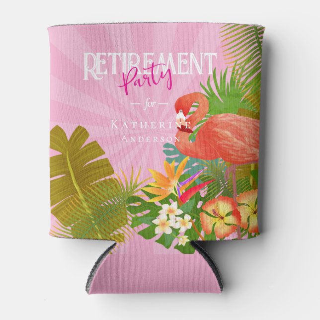 Flamingo Retirement Pink Cooler Dosenkühler (Vorderseite)