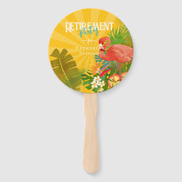 Flamingo Retirement Yellow Orange Cooler Fächer