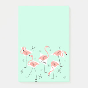 Flamingo Retro Green Post-it-Note vertikal Post-it Klebezettel