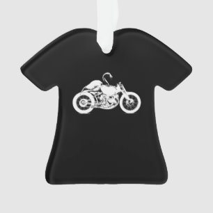 Flamingo Riding Motorrad Kunst-Geschenk für Biker. Ornament