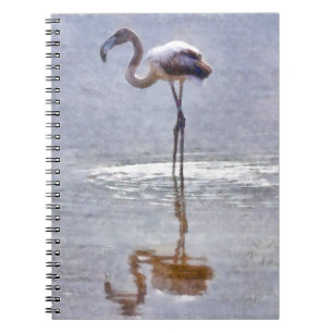 Flamingo Ripples and Reflections Watercolor Notizblock