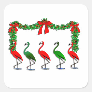 Flamingo Rockettes Tanzshow Quadratischer Aufkleber