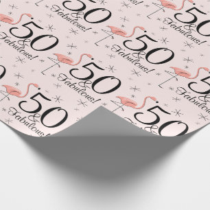 Flamingo-Rosa "50 und fabelhafte!" Packpapier