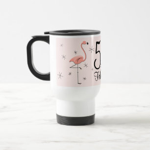 Flamingo-Rosa "50 und fabelhafte!" Reise-Tasse Reisebecher