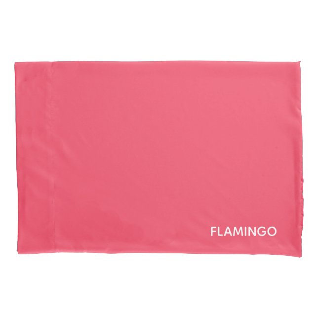 Flamingo rosa Farbname Kissenbezug (Vorderseite)
