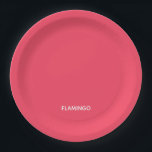 Flamingo rosa Farbname Pappteller<br><div class="desc">Flamingo rosa Farbname</div>