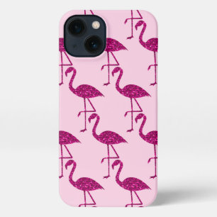 Flamingo rosa Glitter Funkeln Muster iPhone Hülle