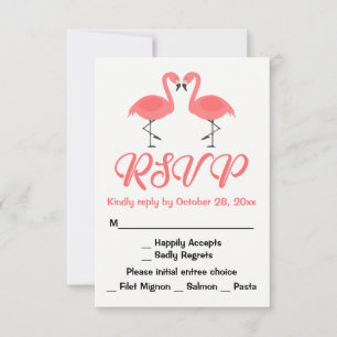 Flamingo Rosa Hochzeit RSVP - Tropische Luau-Stran Karte