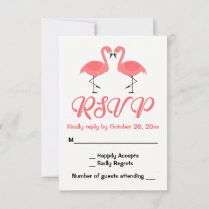 Flamingo Rosa Hochzeit RSVP - Tropischer Sommerstr Karte