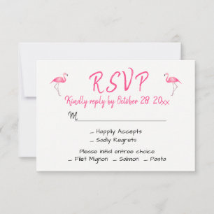 Flamingo Rosa Hochzeit Sommer Strand Tropisch RSVP Karte