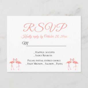 Flamingo Rosa Hochzeit Tropical Luau Strand Einladungspostkarte