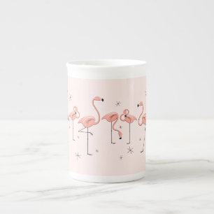 Flamingo-rosa Linie Knochen-China-Tasse Prozellantasse